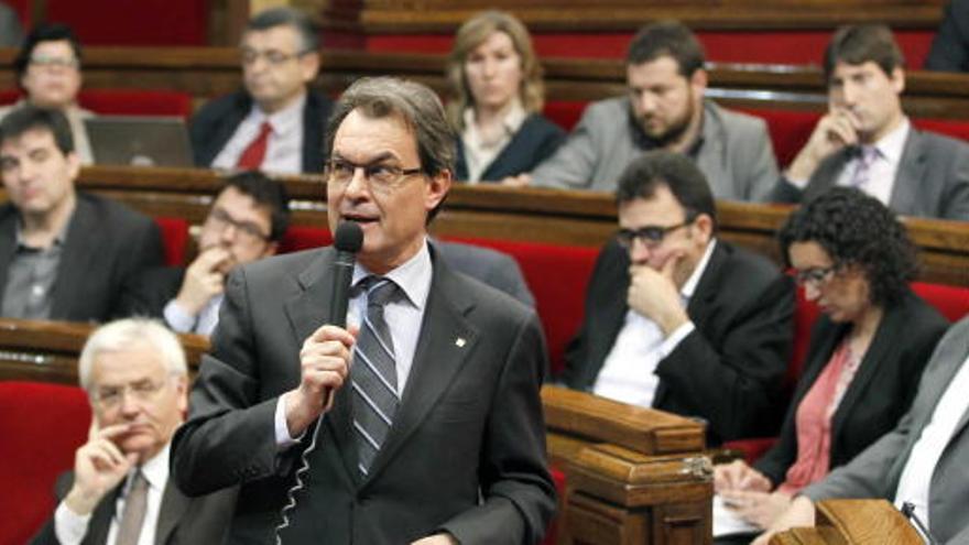 Artur Mas, durante la sesión de control del Parlament