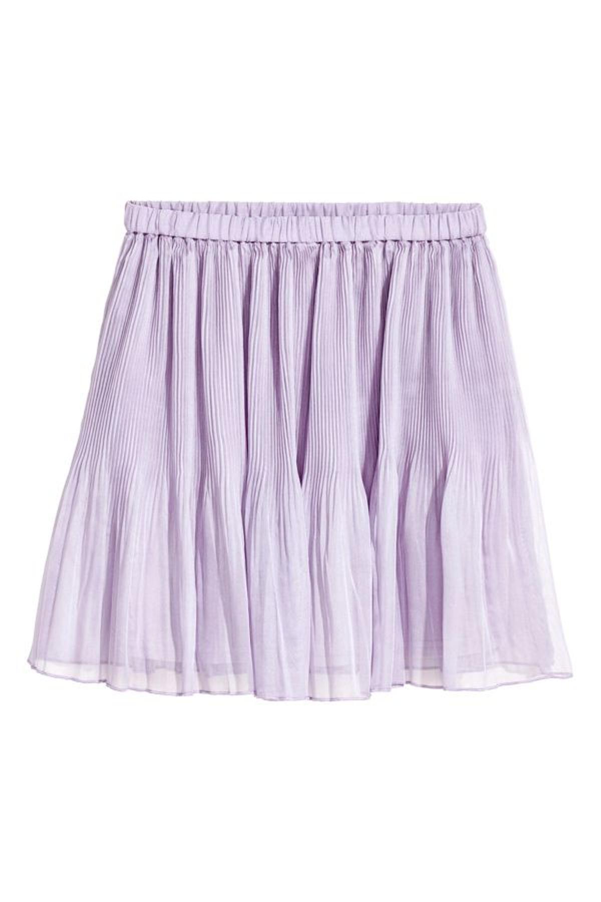 Falda plisada lila de H&amp;M