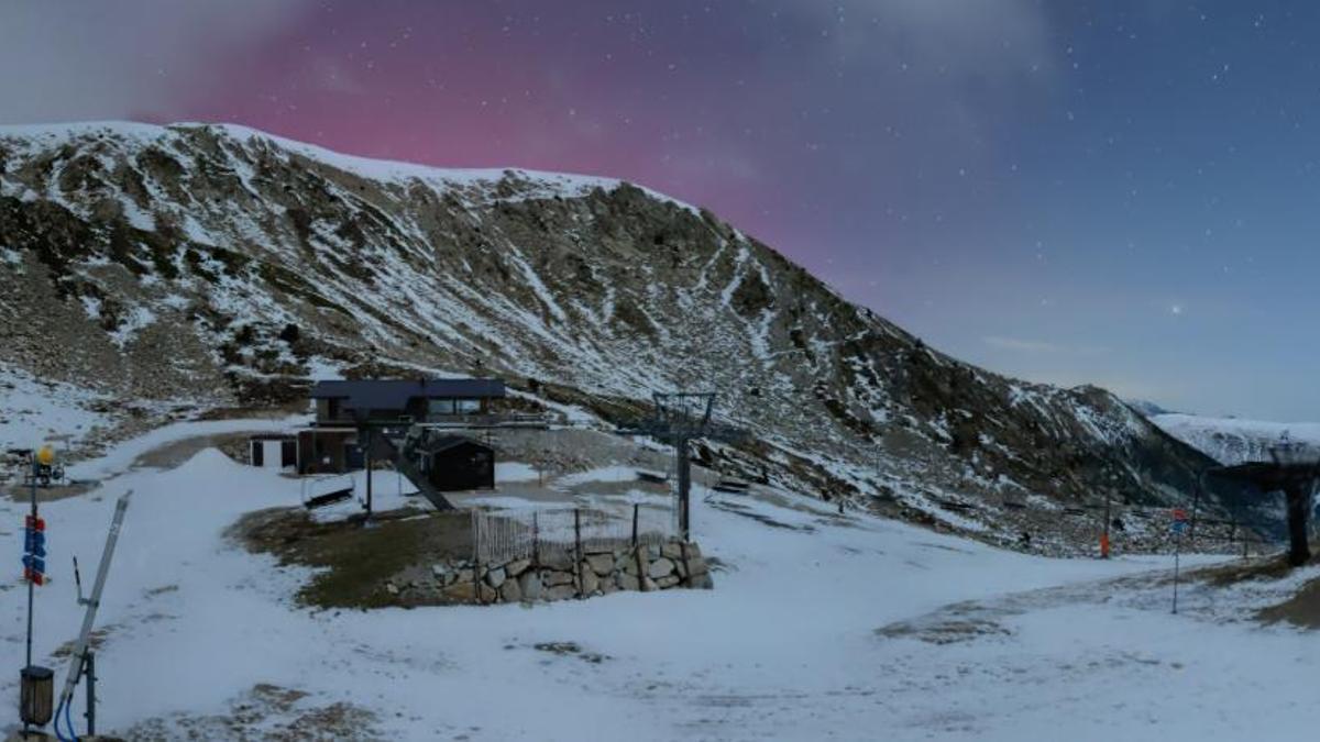 Aurora boreal vista des de l'estació de Vallter