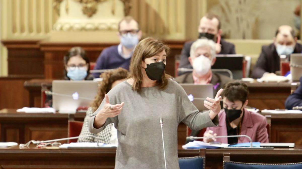 La presidenta Armengol, durante una de sus intervenciones. | CAIB