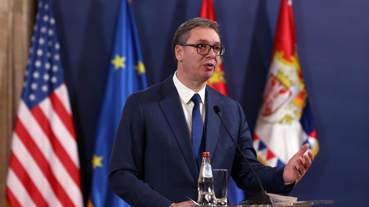 El presidente serbio, Aleksardar Vucic, durante un acto en Belgrado.