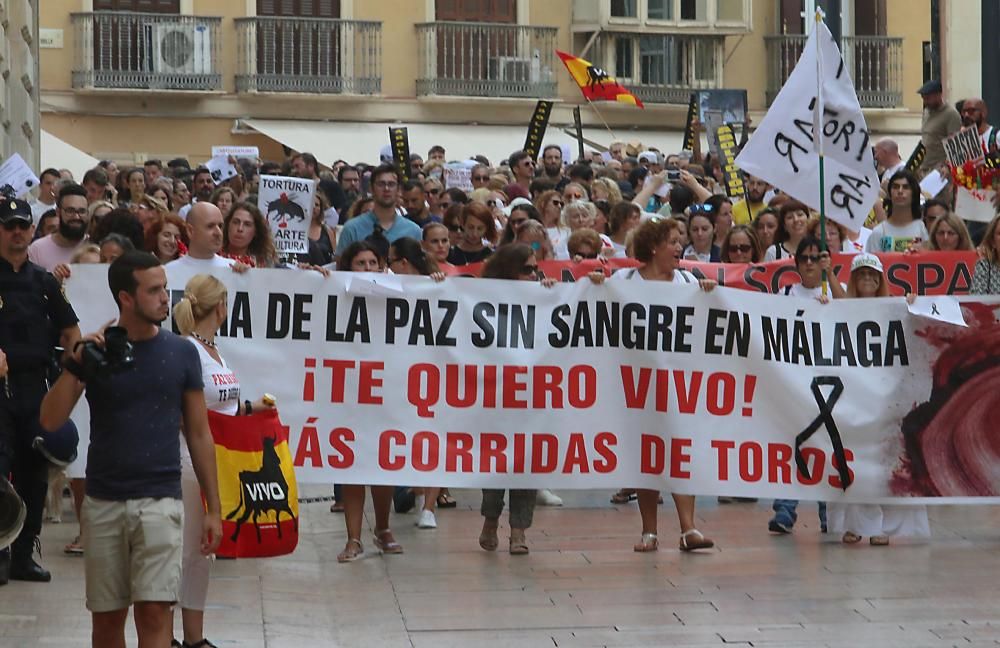 Manifestación antitaurina en Málaga