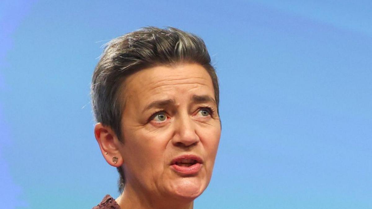 La vicepresidenta executiva de la CE, Margrethe Vestager, ahir a Brussel·les. | OLIVIER HOSLET