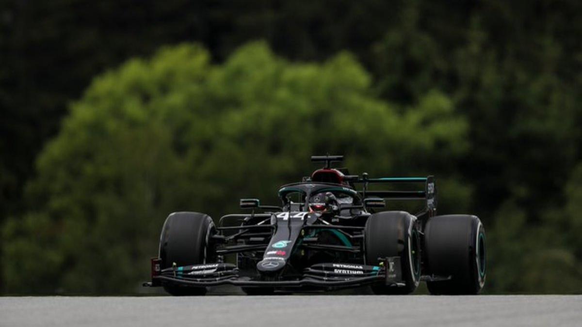 Hamilton, en acción en el primer libre del GP de Austria