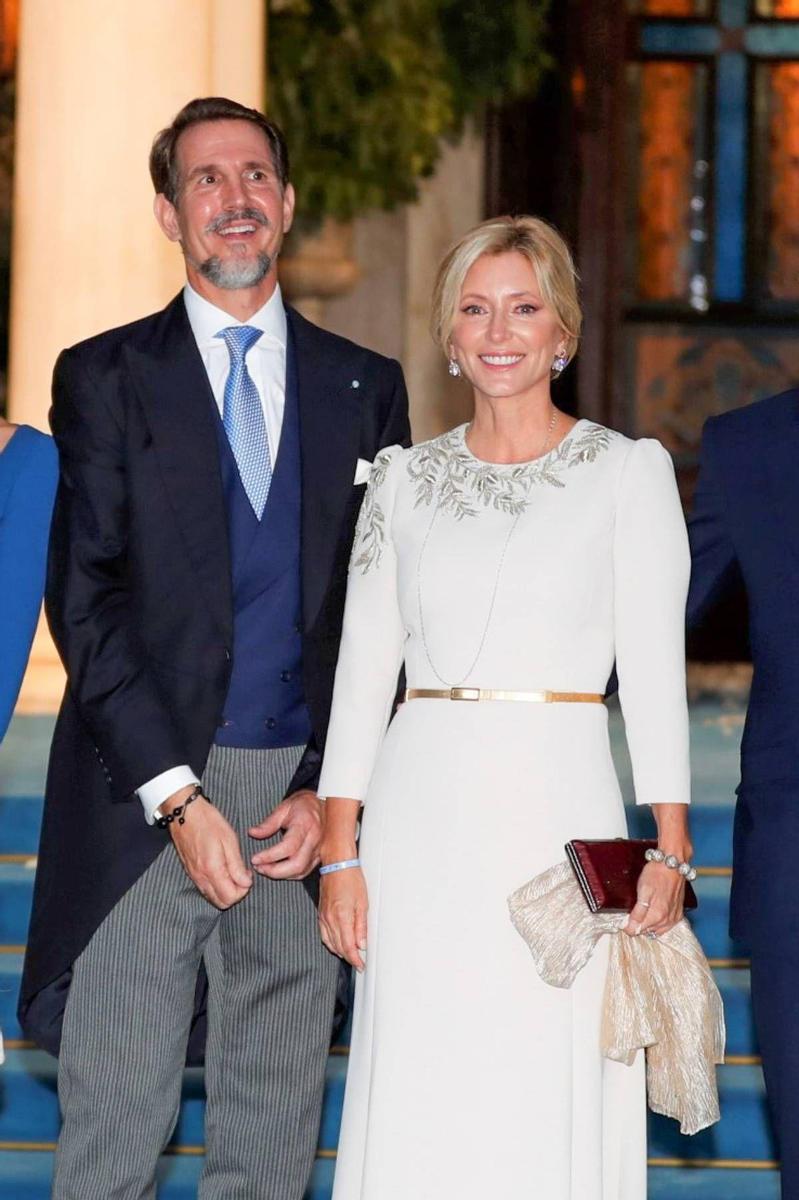 Marie Chantal Miller y Pablo de Grecia en la boda de Philippos de Grecia y Nina Flohr