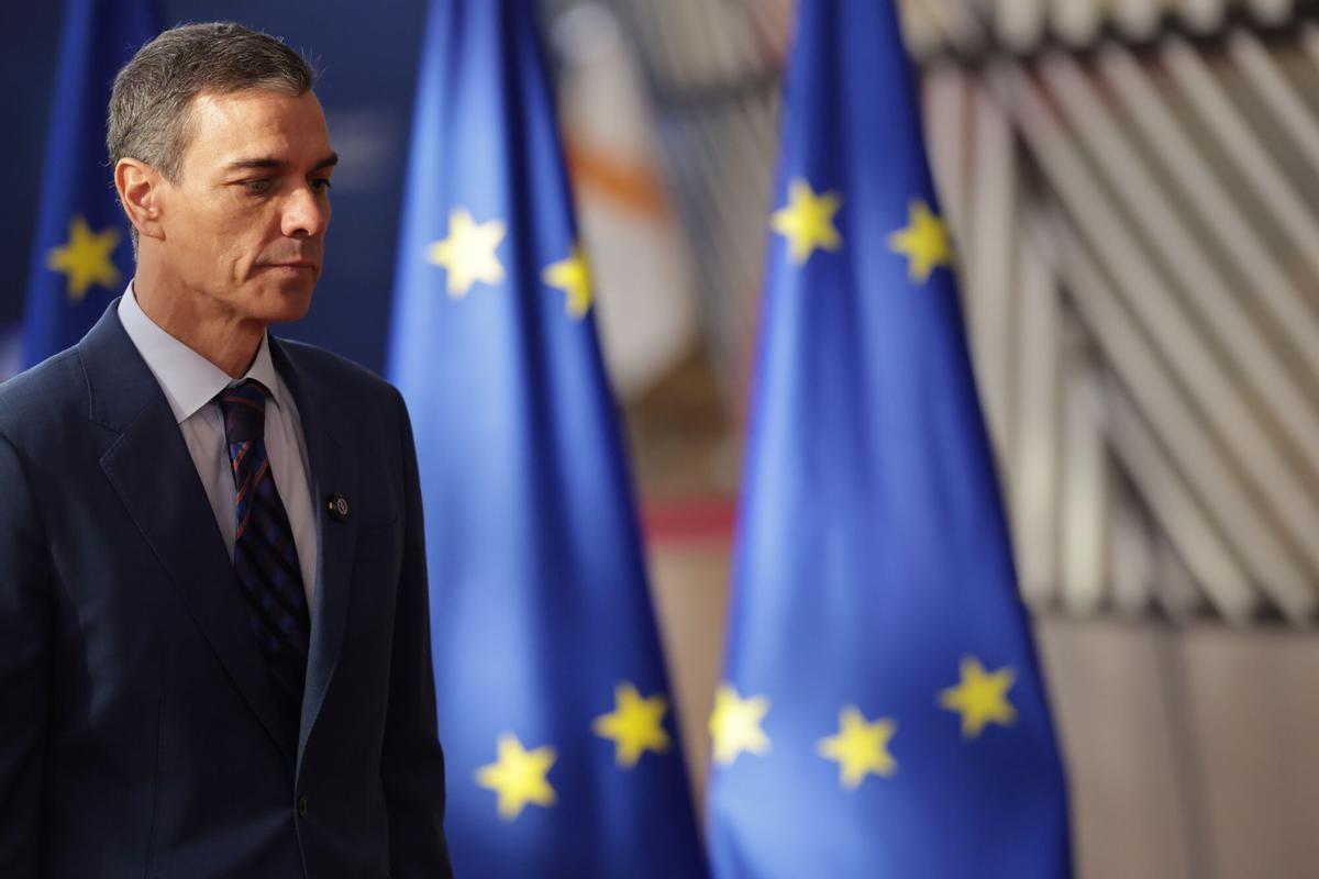 El presidente del Gobierno, Pedro Sánchez, a su llegada a la reunión del Consejo Europeo este jueves en Bruselas.