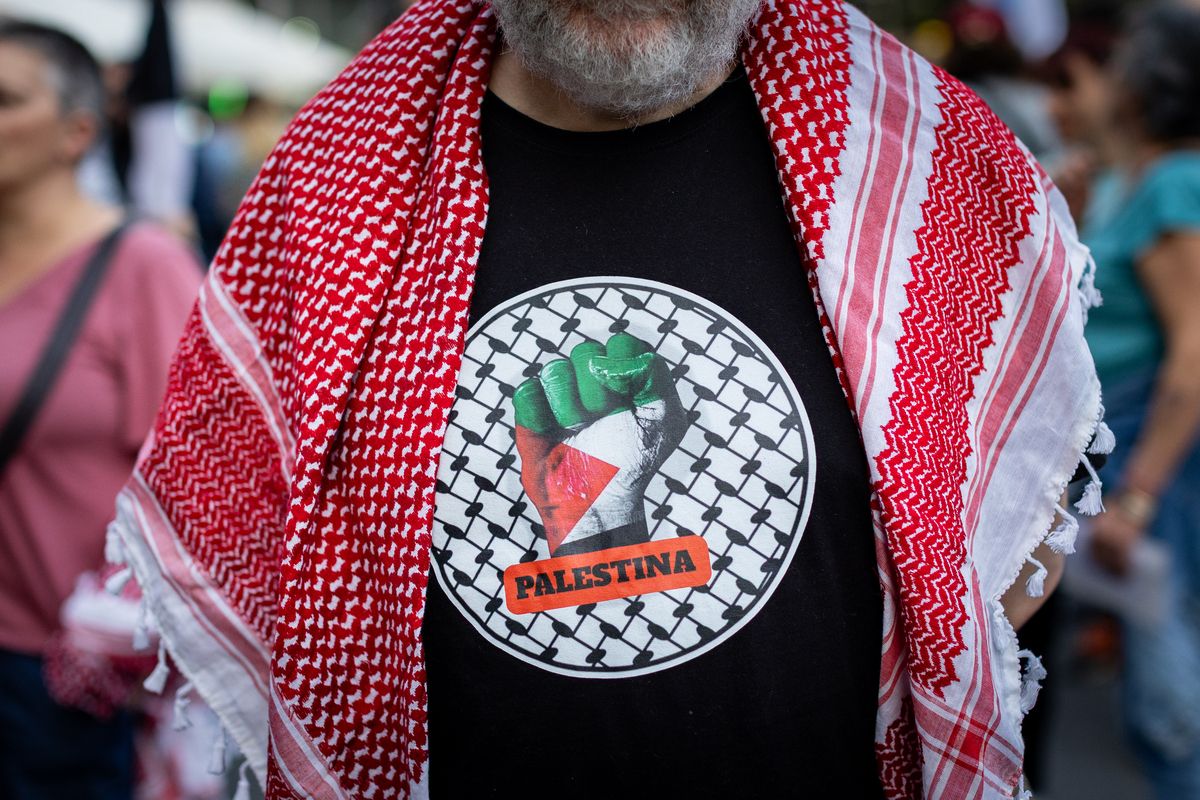 Manifestación en Santiago para protestar por la detención de la Flotilla a Gaza