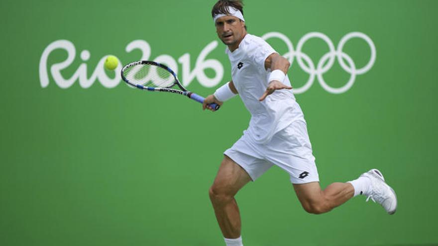 David Ferrer, durante su partido.