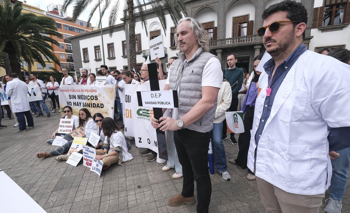 Huelga de médicos en la Plaza de la Feria.