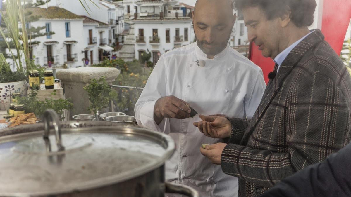 Benito Gómez y Pepe Rodríguez, durante la prueba de exteriores en Frigiliana.