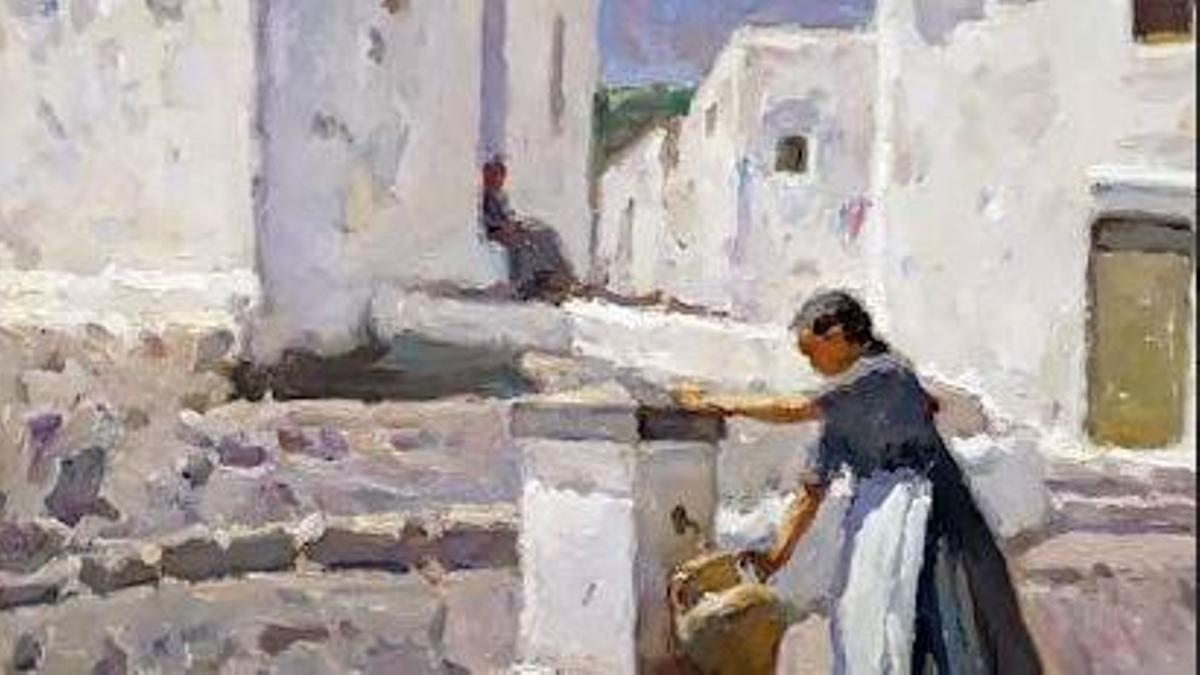Unos de sus cuadros de la Ibiza rural