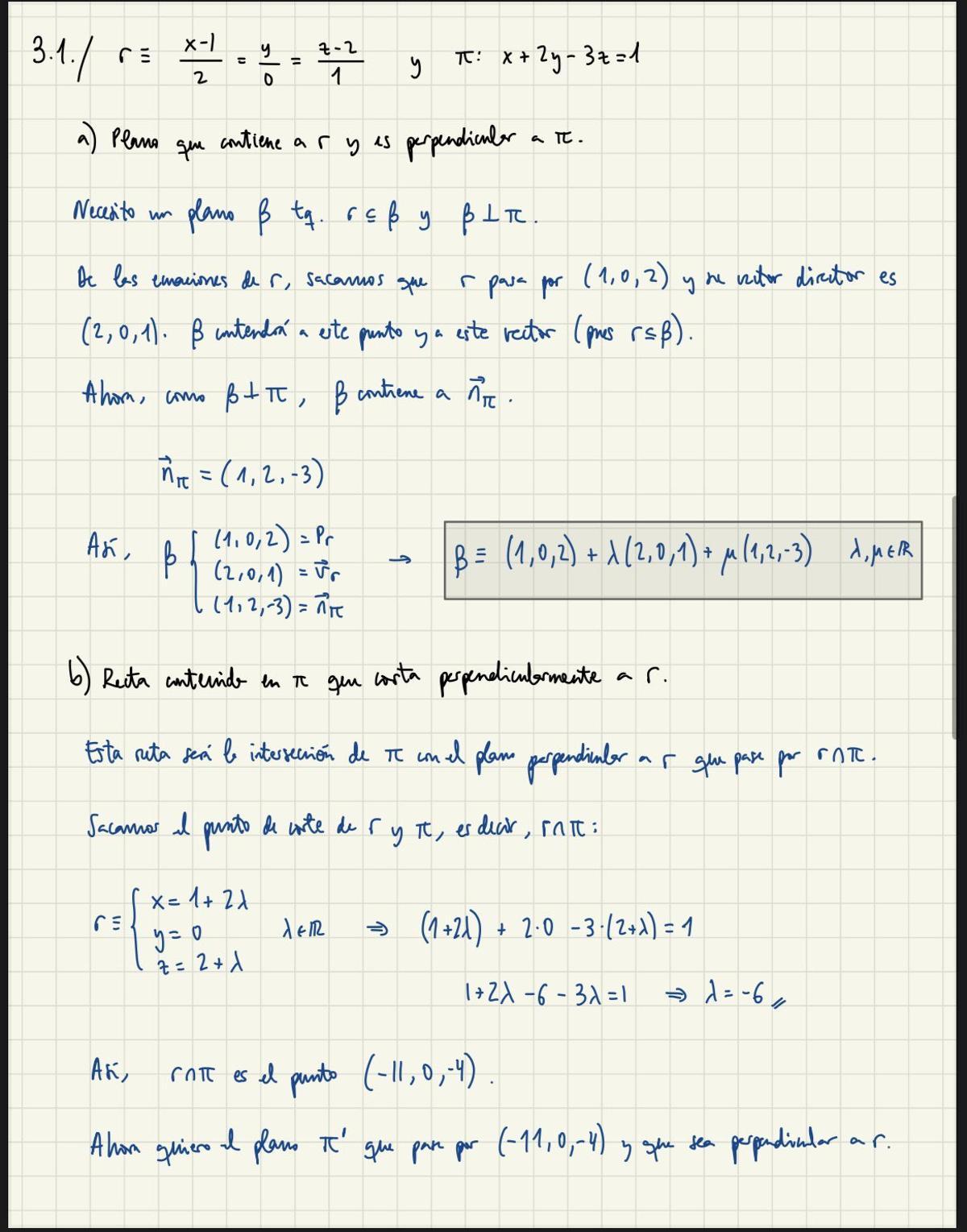 Ejercicio resuelto de la PAU de Matemáticas II en Madrid