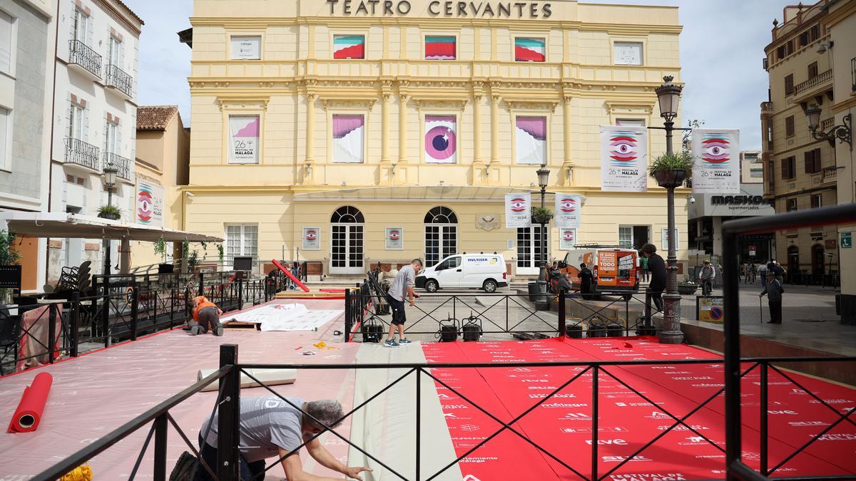 Preparativos del Festival de Cine de Málaga de 2023