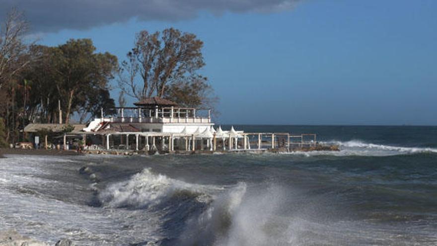 Los Baños del Carmen en el último temporal de viento.