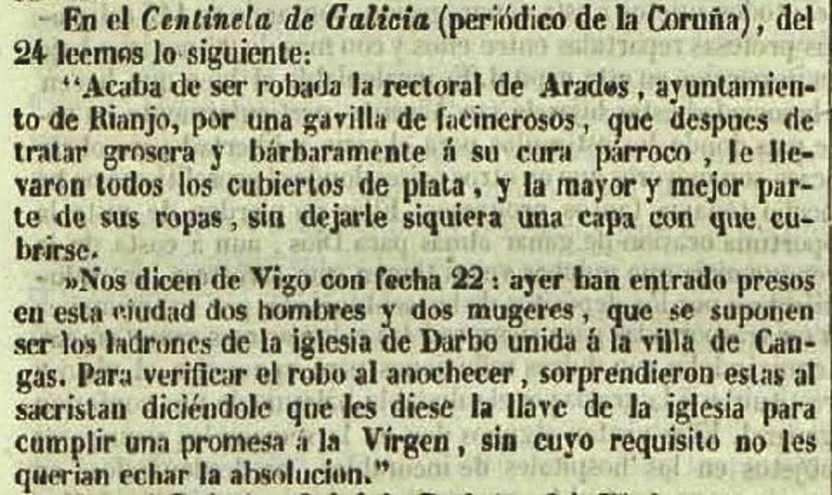Extracto do inventario da igrexa de Darbo en 1836.  | // FDV