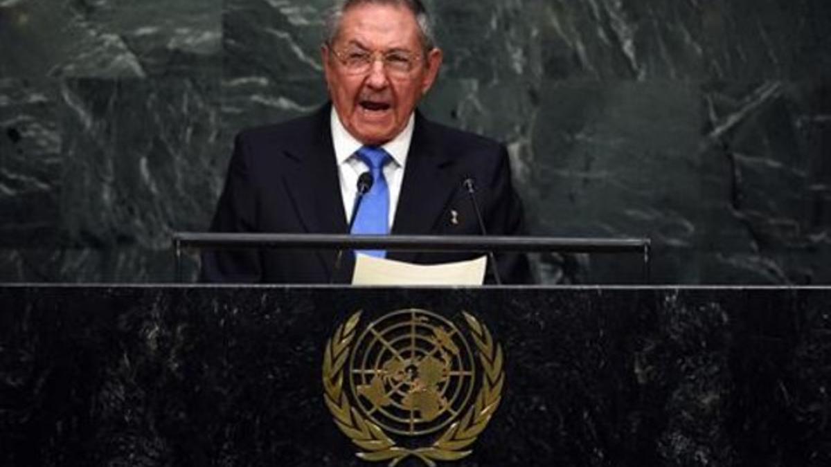 Raúl Castro, anoche en la ONU.