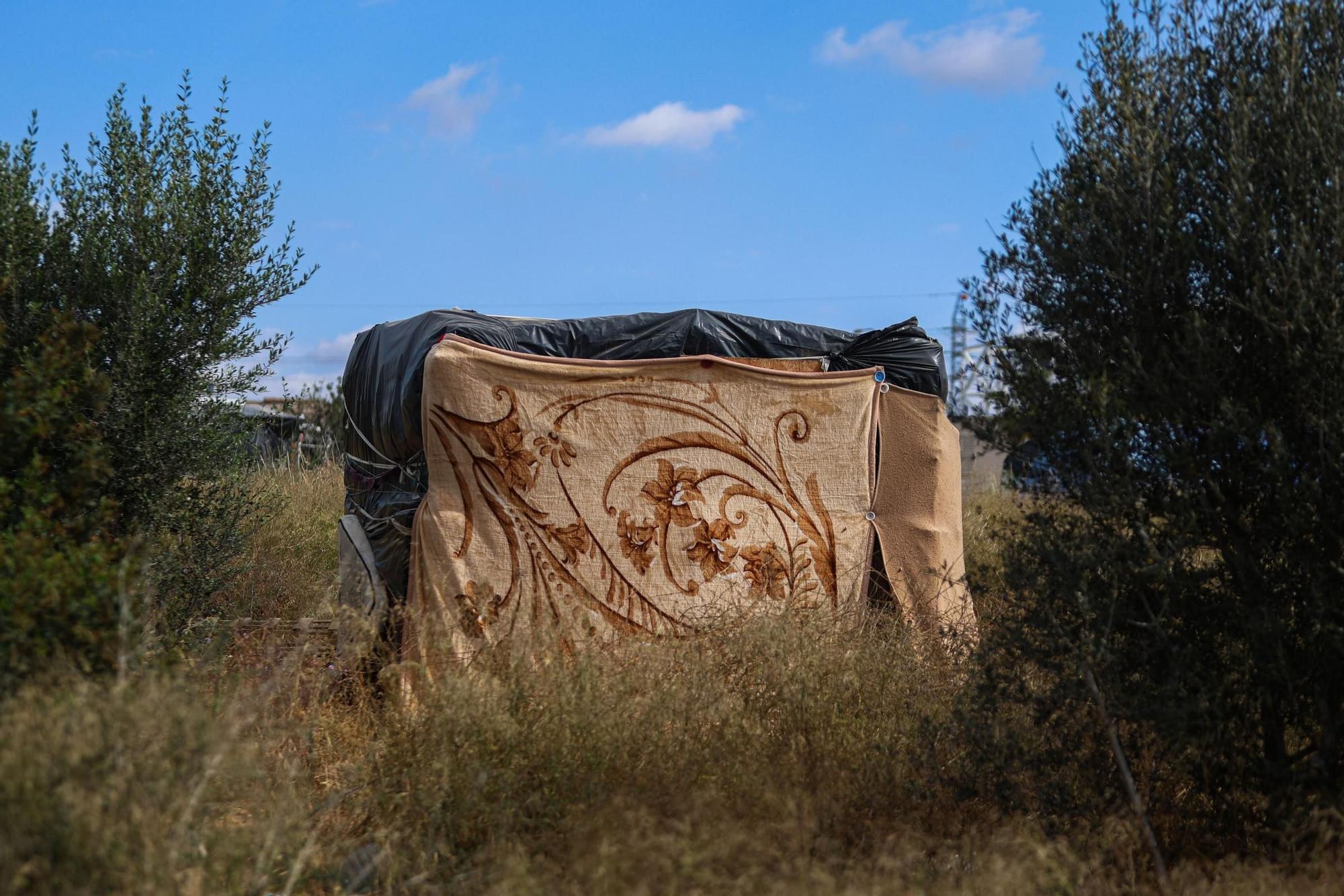 Poblado chabolista en la zona del recinto ferial de Ibiza