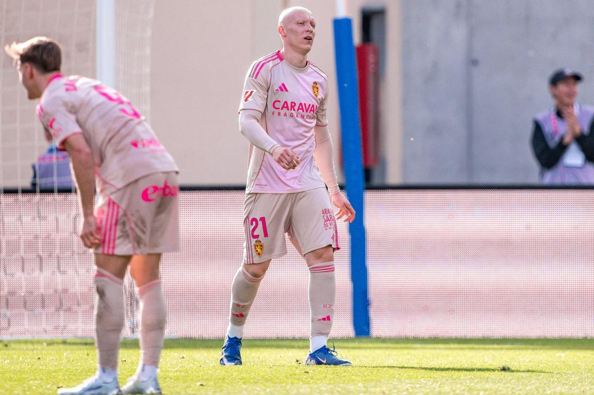 Valery, tras un gol del Andorra durante el partido disputado el pasado domingo.