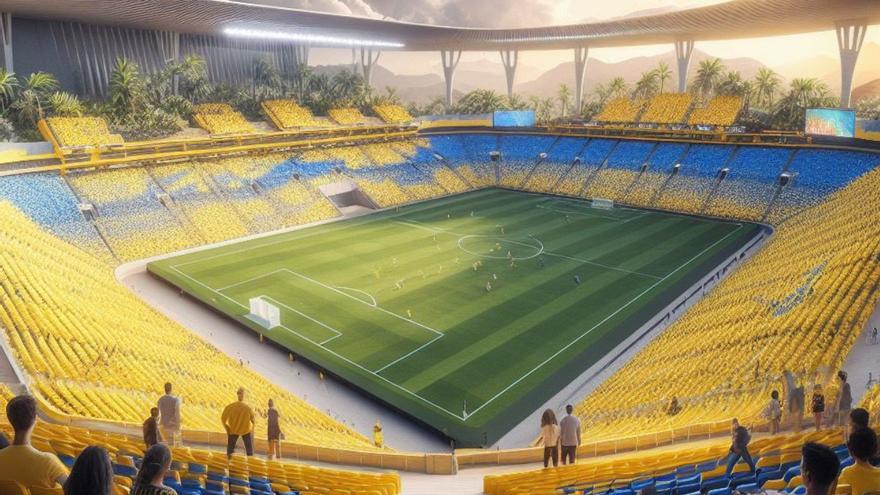 Así sería el estadio de Gran Canaria si hubiera sido diseñado por César Manrique