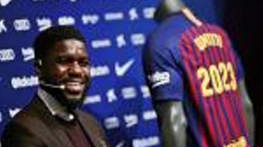 Umtiti, el dia de la seva renovació fins al 2023.