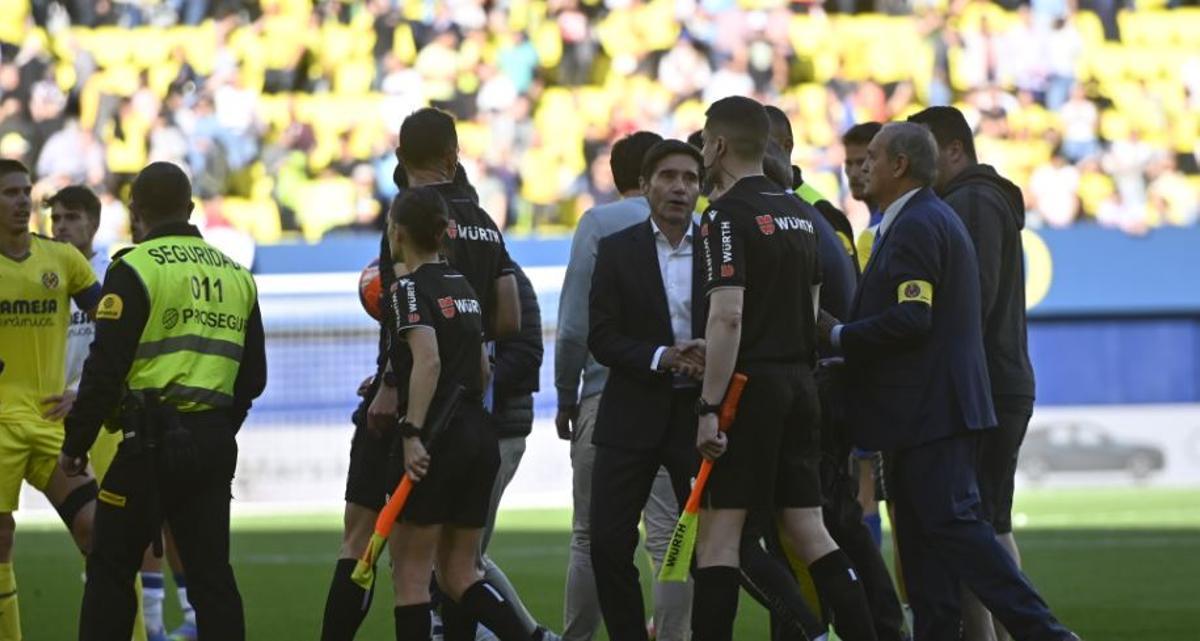 Marcelino, muy enfadado tras el partido.