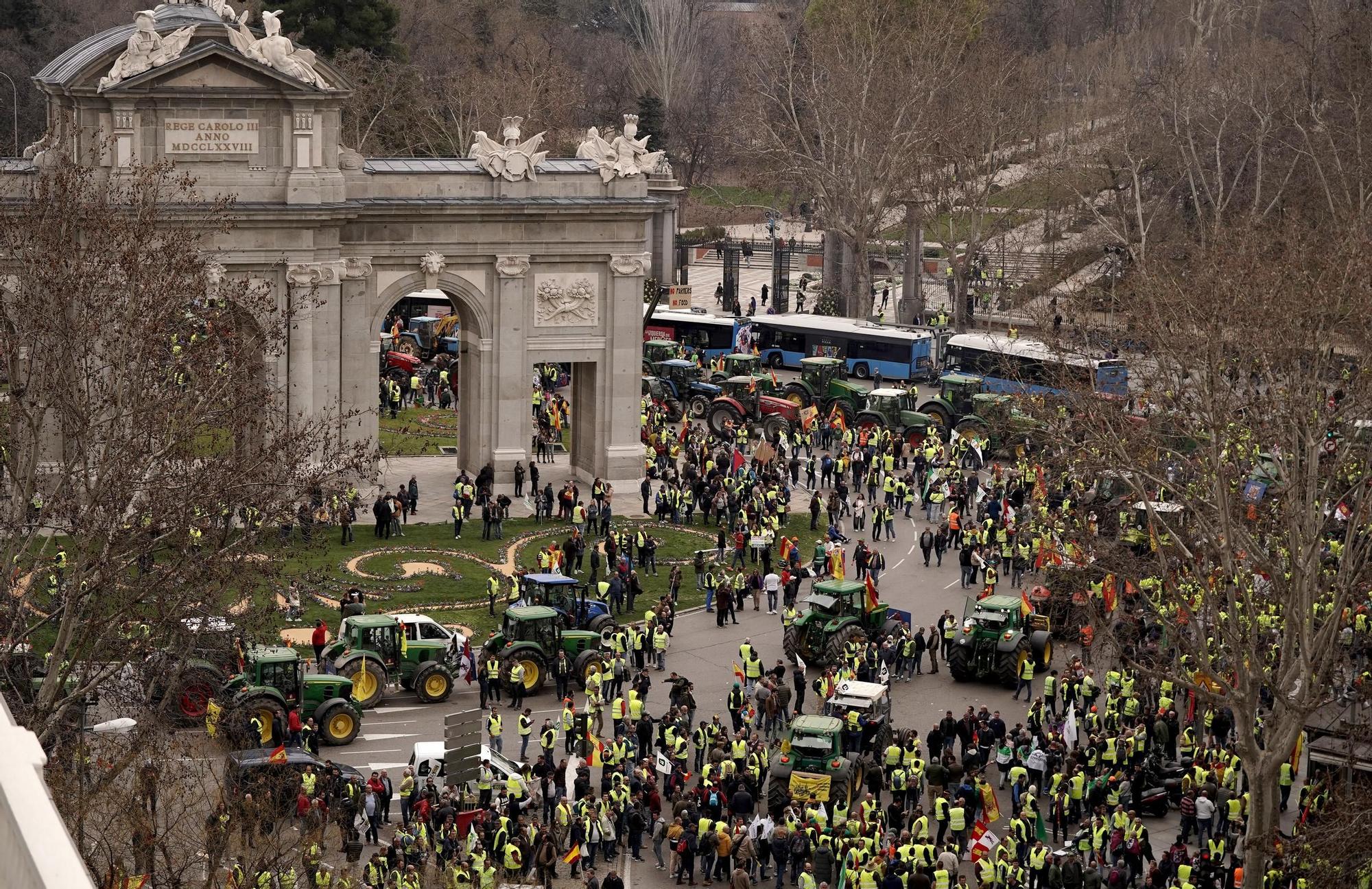 Manifestación de agricultores en Madrid, en imágenes