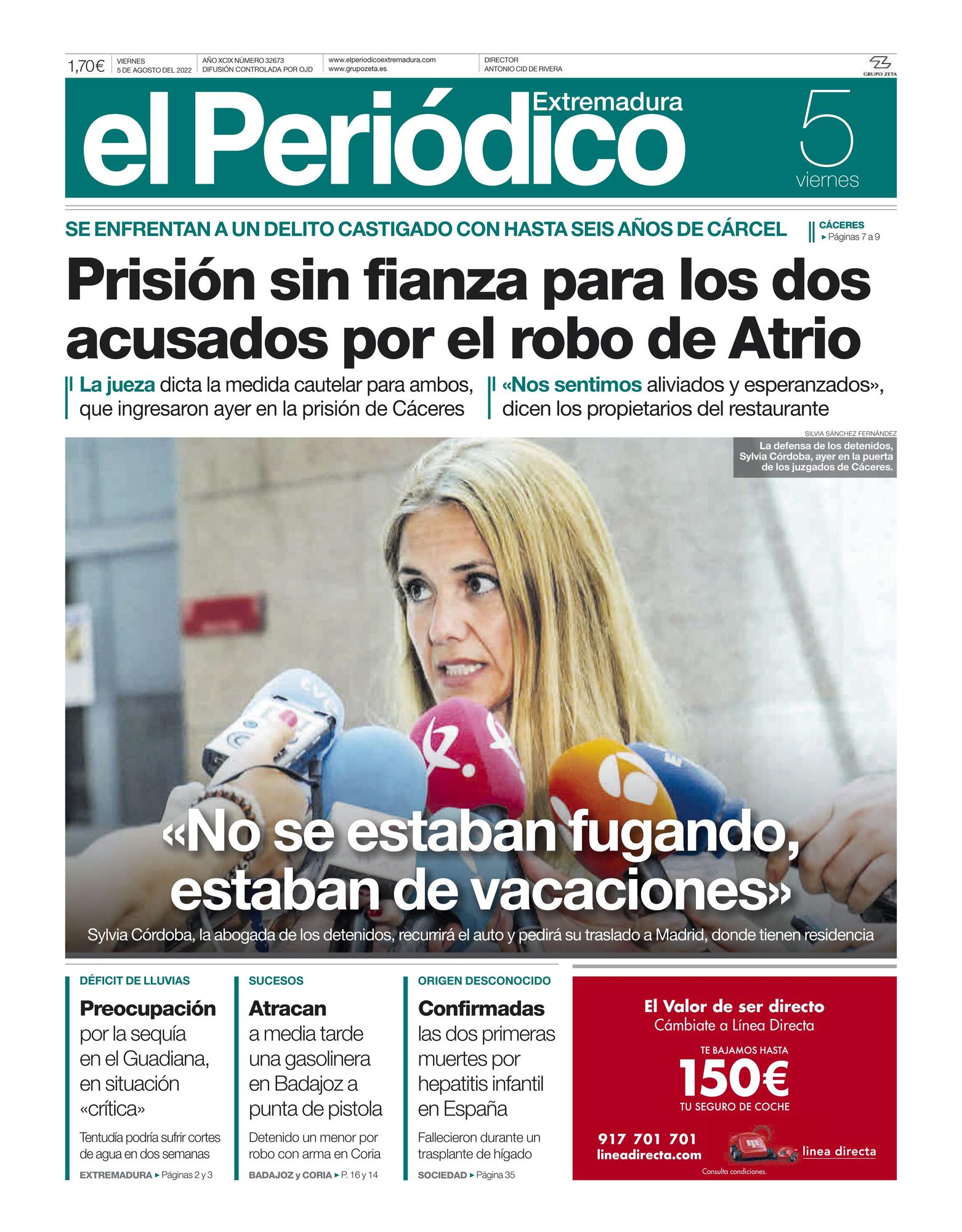 Consulta la portada correspondiente al día 5 de agosto del 2022