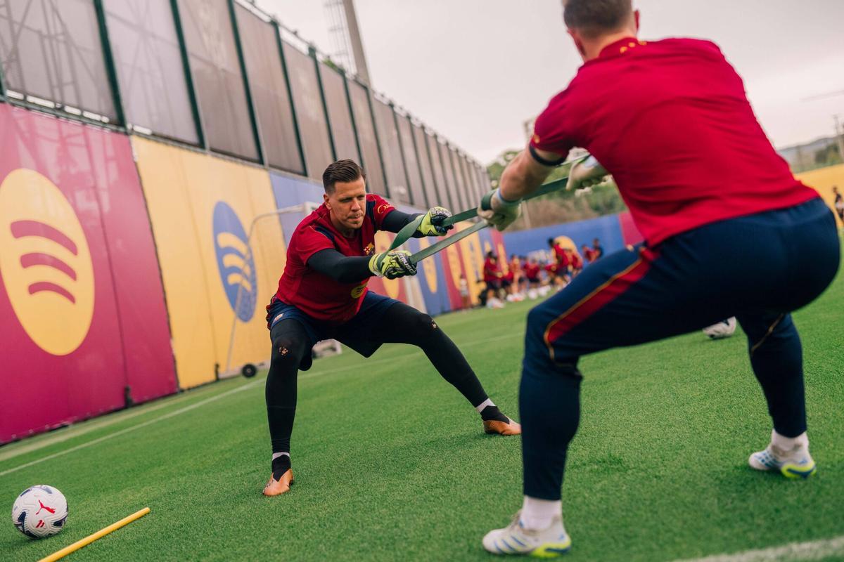 Szczesny, en un entrenamiento de la pretemporada