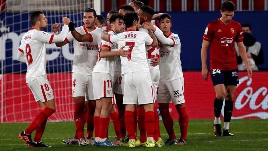 El Sevilla gana en Pamplona (0-2) y se coloca tercero