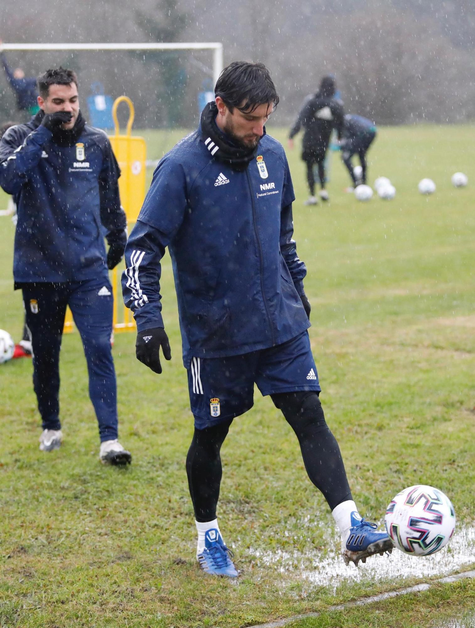 Entrenamiento del Oviedo tras empatar ante el Mallorca