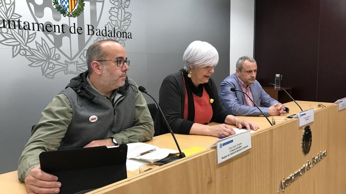 Rueda de prensa de Dolors Sabater, alcaldesa de Badalona.