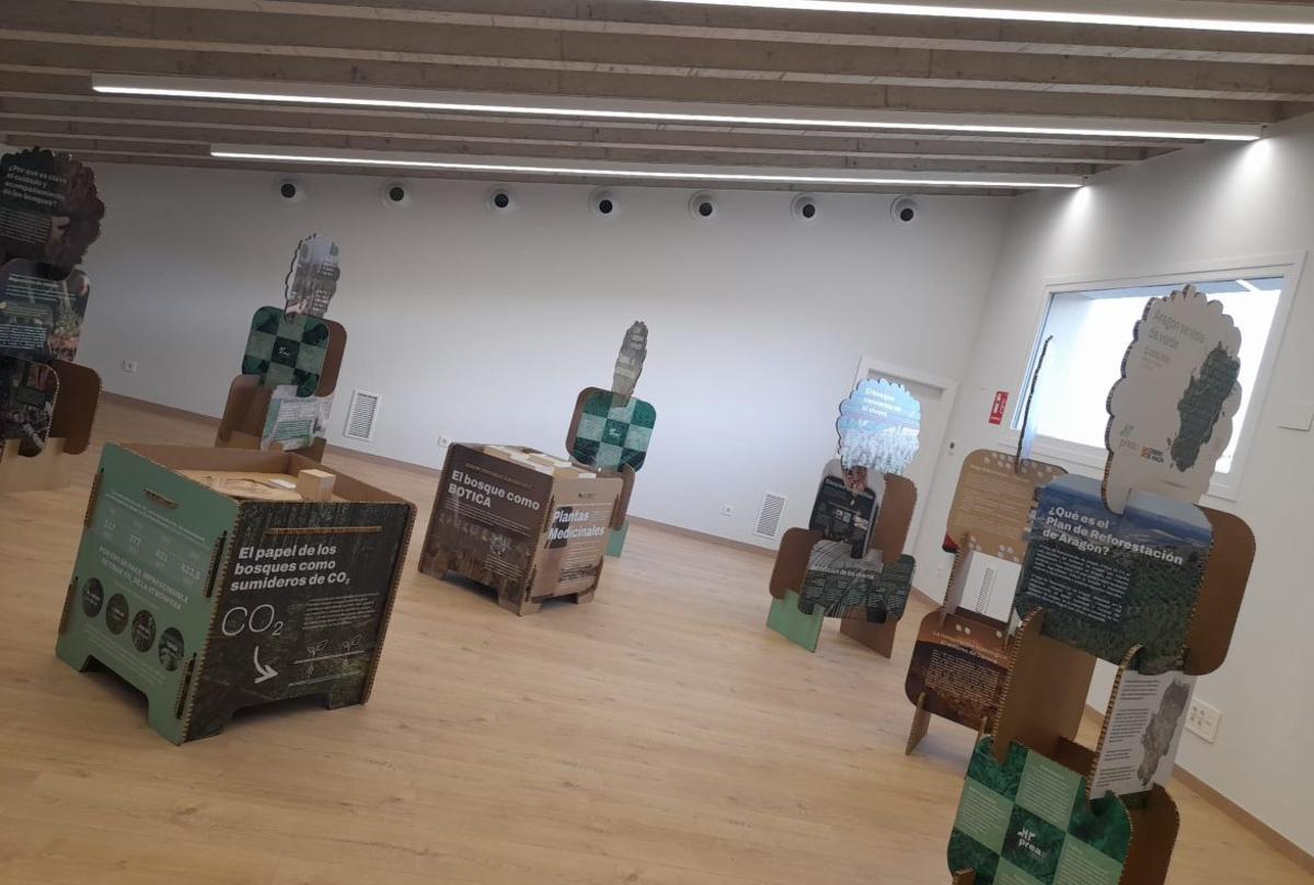 La muestra sobre reforestación se clausuró con una charla en la biblioteca municipal presentada por el alcalde de Rueda de Jalón, José Miguel Echeverría.