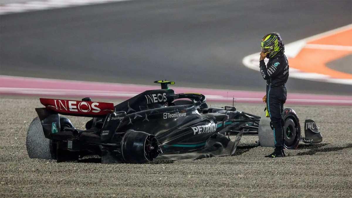 Hamilton, tras su accidente en la salida del GP de Qatar