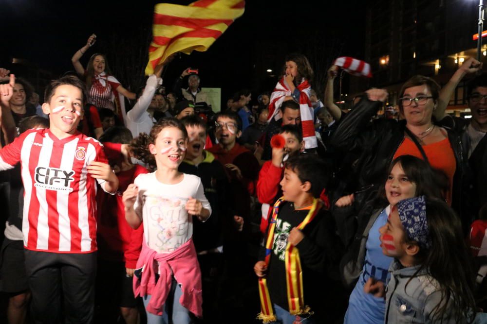 Celebració de l'ascens del Girona a Plaça Catalunya