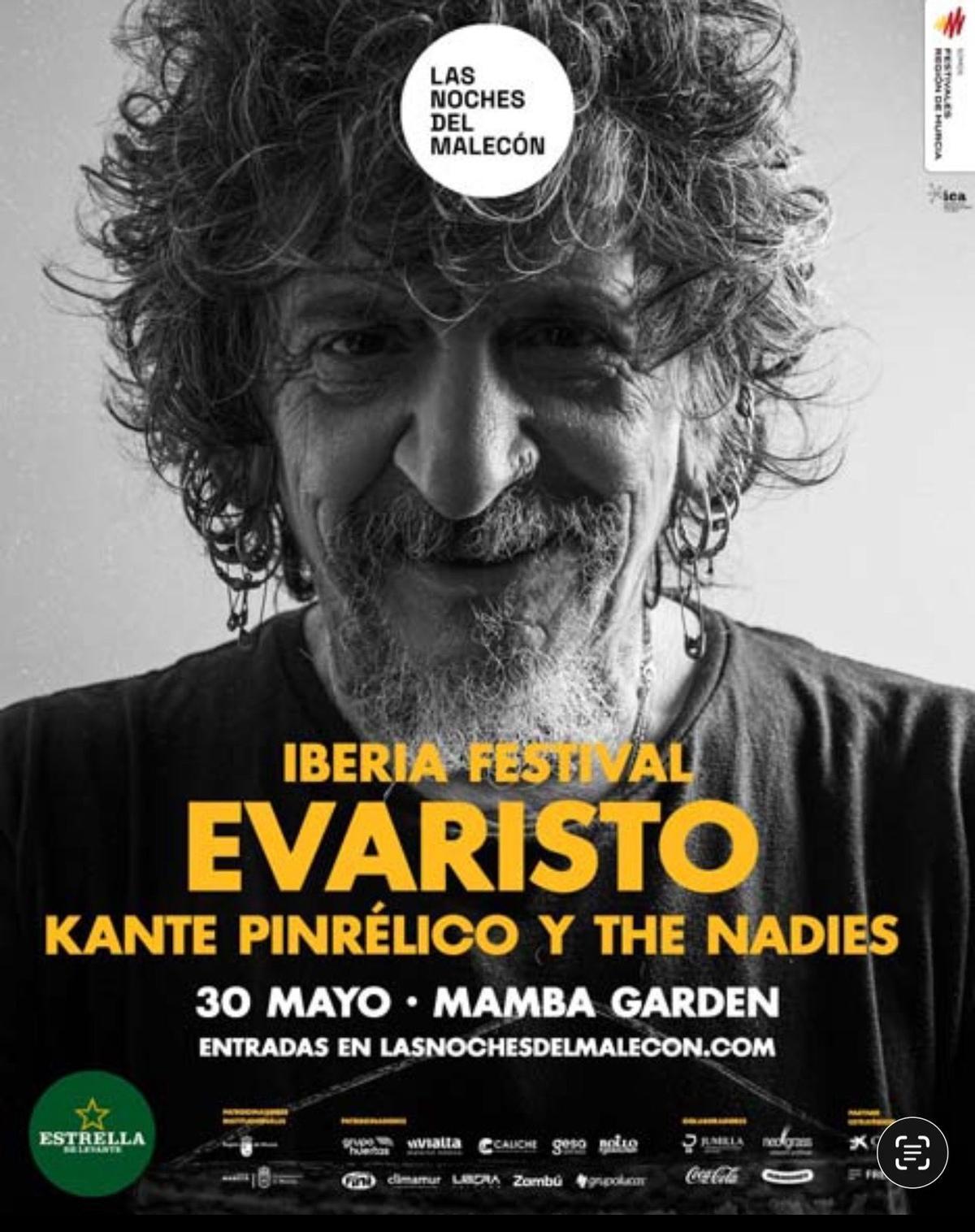 Cartel del concierto de Evaristo Páramos en Murcia.