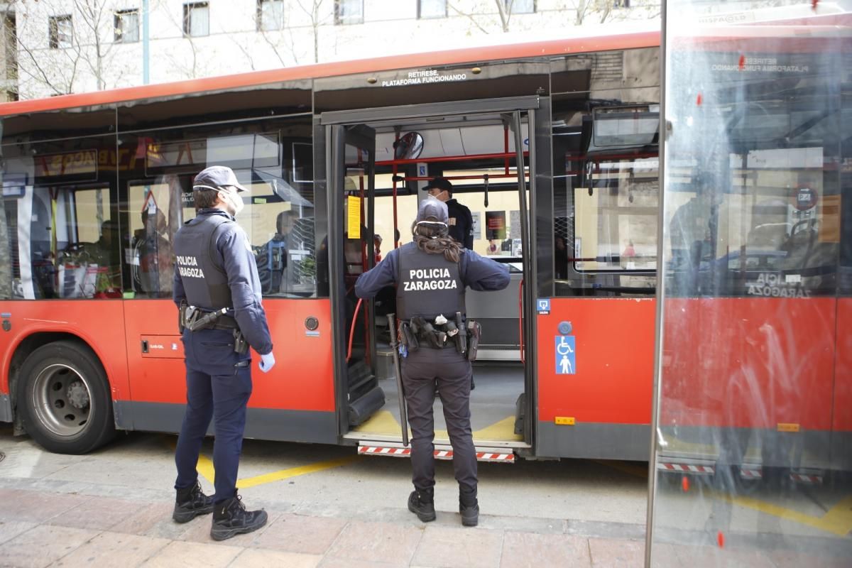 Control policial en Zaragoza por el coronavirus