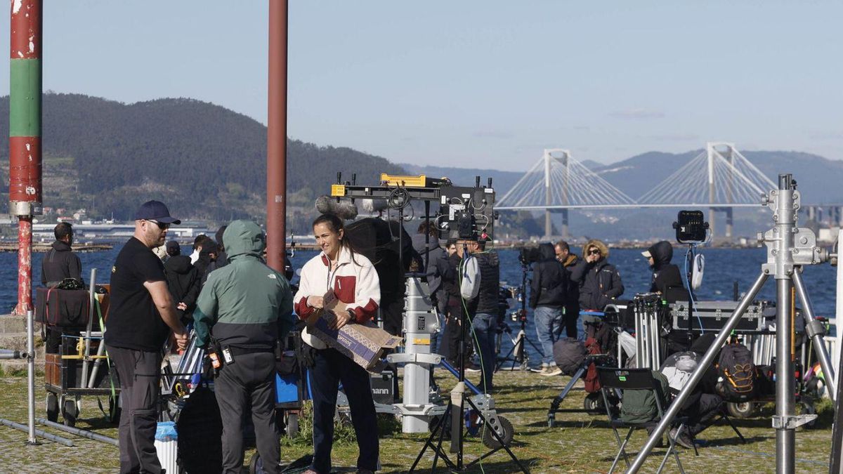 Rodaje de la serie «Marusía» de Telecinco en la ETEA, el pasado 28 de marzo. | Alba Villar