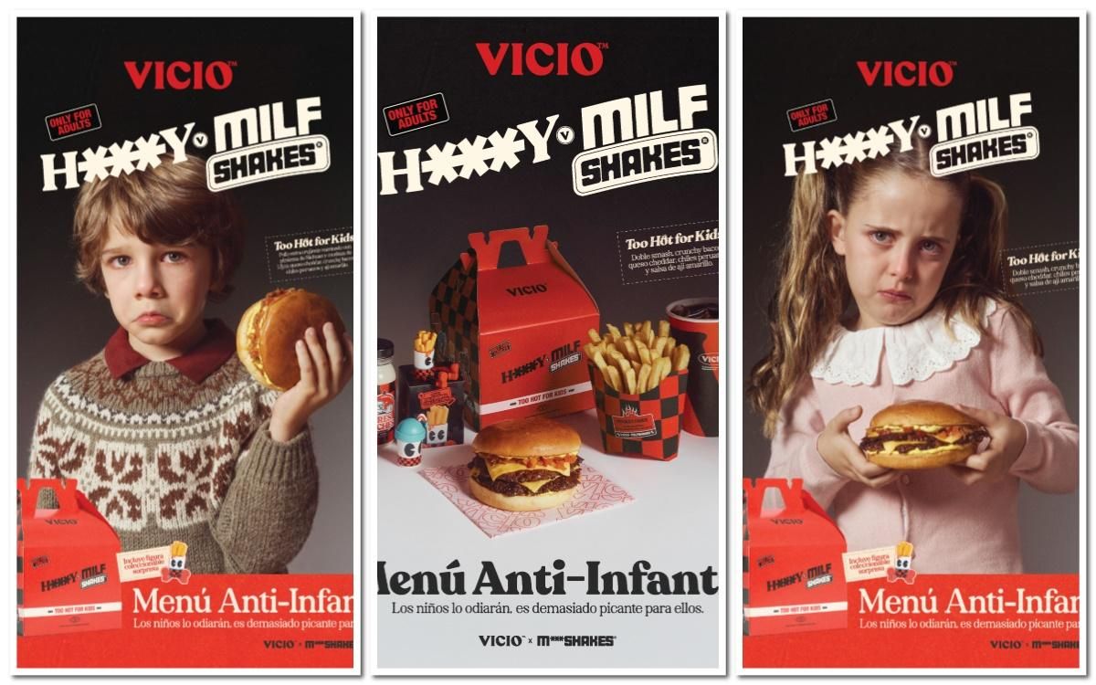 Varias imágenes de la campaña de Vicio x Milfshakes.