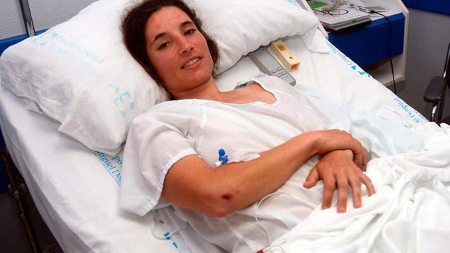 Aida Valiño, esta tarde en el hospital // RAFA VÁZQUEZ