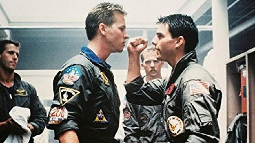 Tom Cruise y Val Kilmer, en &#039;Top Gun&#039;.