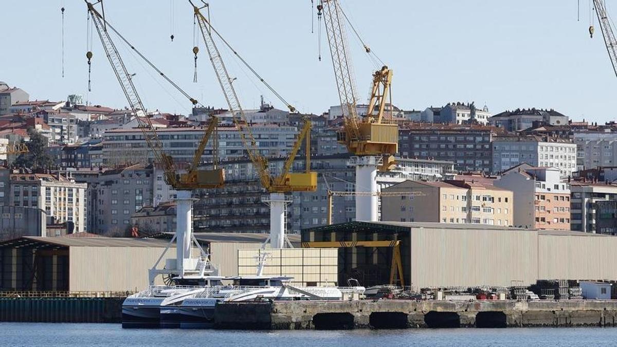 Vista del antiguo astillero Barrera, ahora Ría de Vigo.