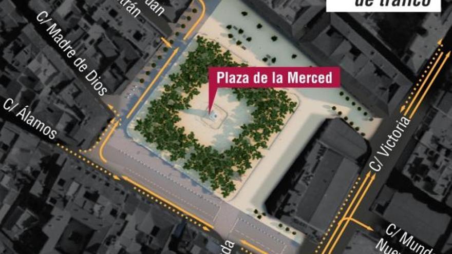 El tráfico se reordenará tras la remodelación y peatonalización de la Plaza de la Merced.