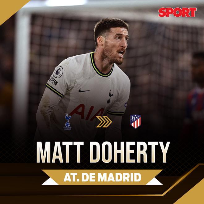 Matt Doherty se va cedido al Atlético de Madrid desde el Tottenham