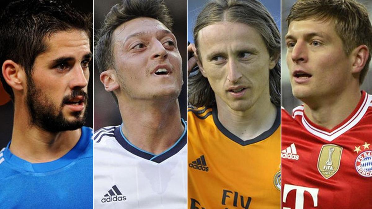 Isco, Ozil, Modric y Kroos, cuatro centrocampistas que fueron al Madrid en lugar del Barça