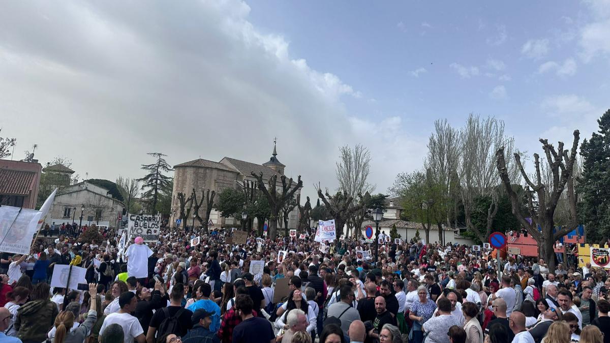 Manifestación en Cubas de la Sagra contra la instalación de una planta de biogás el pasado domingo 7 de abril de 2024.