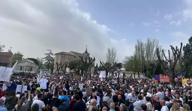 Manifestación en Cubas de la Sagra contra la instalación de una planta de biogás el pasado domingo 7 de abril de 2024.