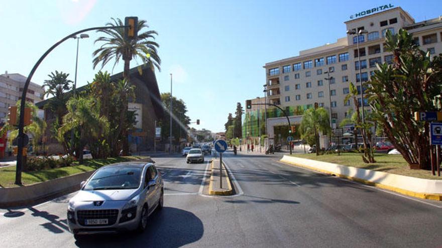 La rotonda del hospital Carlos Haya, donde ocurrió el accidente.