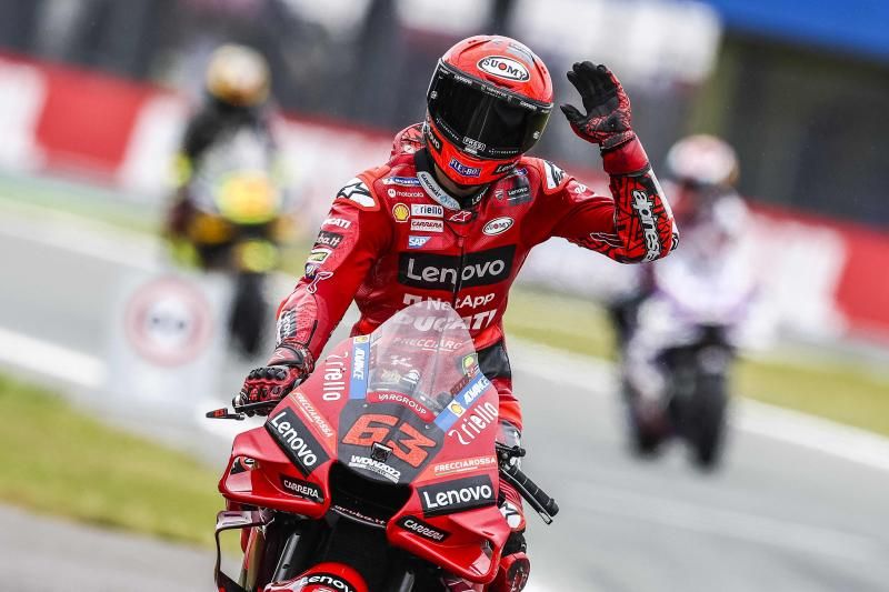 'Pecco' Bagnaia celebrando en el TT de Assen