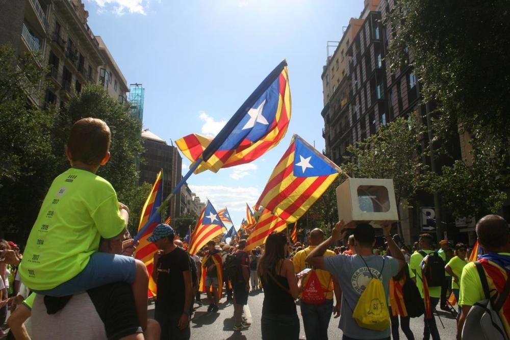 Els gironins a la manifestació de la Diada a Barcelona