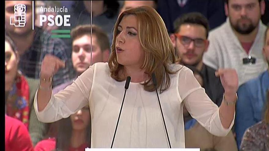 Susana Díaz: "Que nadie nos diga que lo que seamos en el futuro no será nunca sin Podemos"